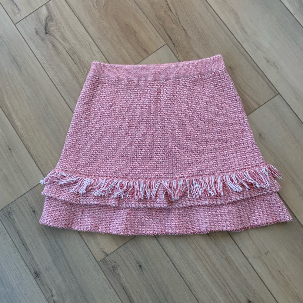 Anthropologie Maeve Tamra Fringed Mini Sweater Skirt, Large